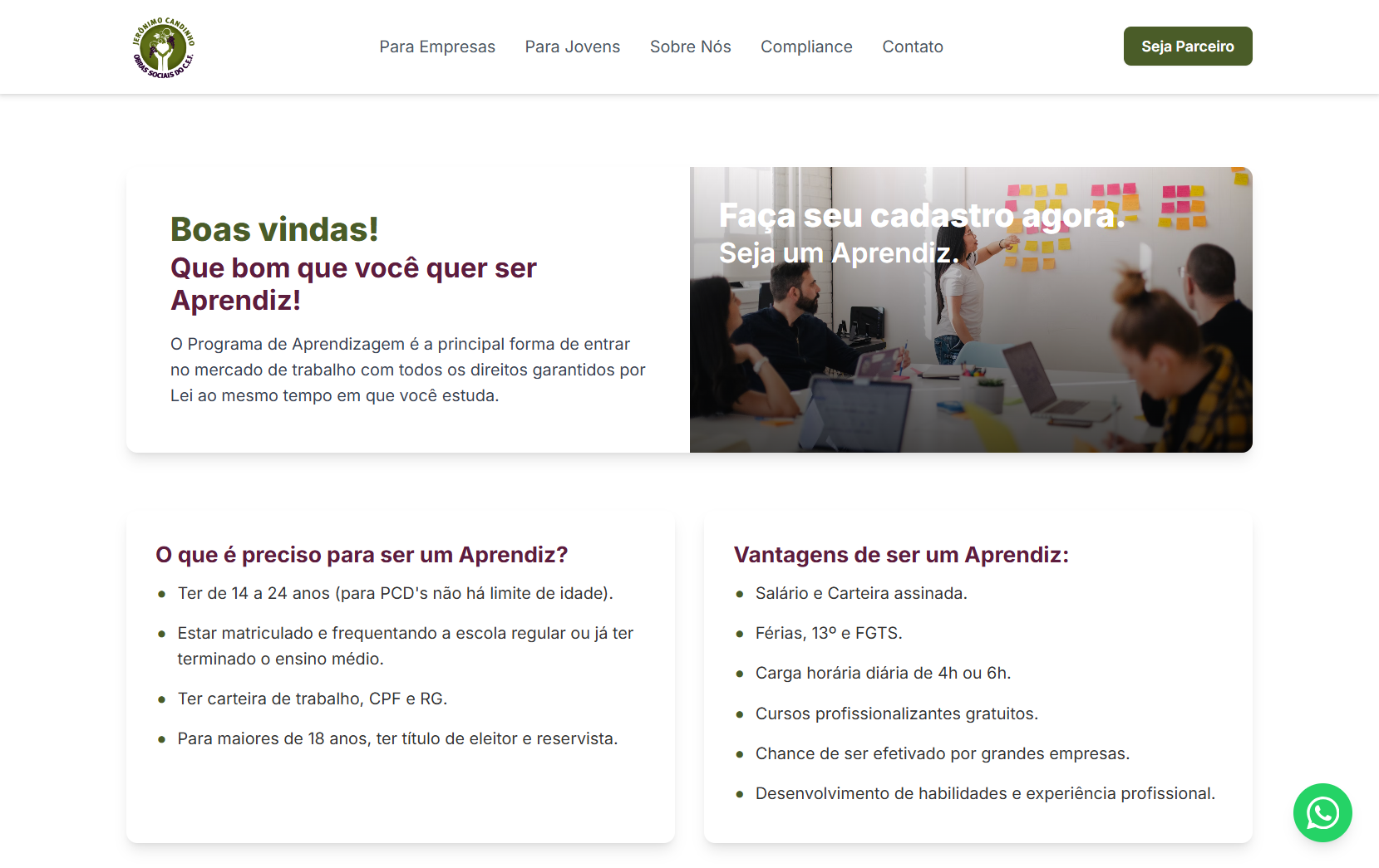 Preview 2 do projeto Portal Jovem Aprendiz